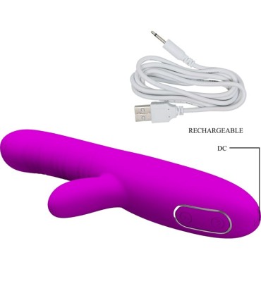 PRETTY LOVE ANGELIQUE VIBRADOR MULTIFUNCION ESTIMULADOR DE CLITORIS MORADO