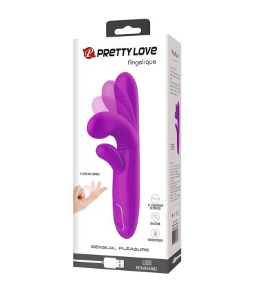 PRETTY LOVE ANGELIQUE VIBRADOR MULTIFUNCION ESTIMULADOR DE CLITORIS MORADO