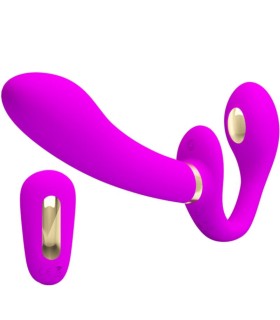 PRETTY LOVE THUNDERBIRD VIBRADOR DOBLE STRAP ON CONTROL REMOTO MORADO