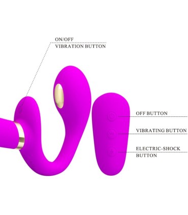 PRETTY LOVE THUNDERBIRD VIBRADOR DOBLE STRAP ON CONTROL REMOTO MORADO