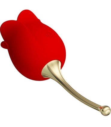 PRETTY LOVE ROSE LOVER ROSA ESTIMULADORA DE CLITORIS 12 VIBRACIONES ROJO