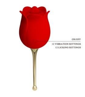PRETTY LOVE ROSE LOVER ROSA ESTIMULADORA DE CLITORIS 12 VIBRACIONES ROJO