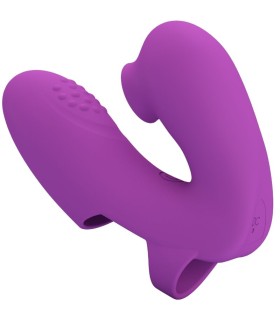 PRETTY LOVE ATHENA VIBRADOR DE DEDO CON ESTIMULADOR CLITORIS MORADO