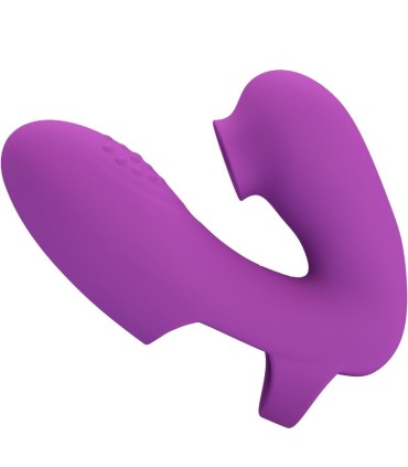 PRETTY LOVE ATHENA VIBRADOR DE DEDO CON ESTIMULADOR CLITORIS MORADO