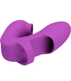PRETTY LOVE ATHENA VIBRADOR DE DEDO CON ESTIMULADOR CLITORIS MORADO