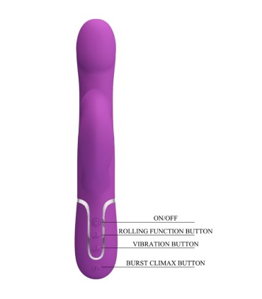 PRETTY LOVE VIBRADOR ESTIMULADOR MULTIFUNCION 4 EN 1 MORADO