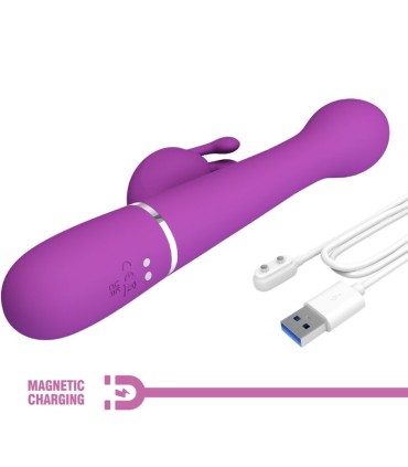 PRETTY LOVE DEJON VIBRADOR RABBIT MULTIFUNCION 3 EN 1 MORADO