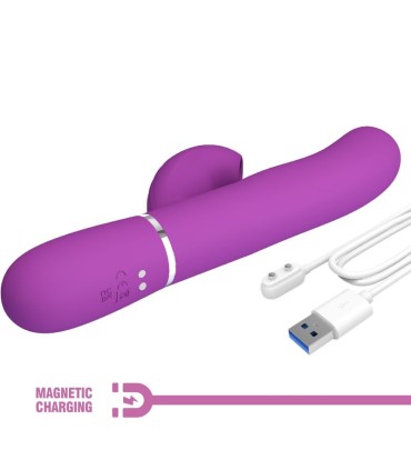 PRETTY LOVE PERLITA VIBRADOR RABBIT MULTIFUNCION 3 EN 1 MORADO