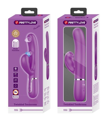 PRETTY LOVE PERLITA VIBRADOR RABBIT MULTIFUNCION 3 EN 1 MORADO