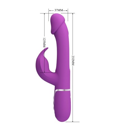 PRETTY LOVE KAMPAS VIBRADOR RABBIT MULTIFUNCION 3 EN 1 MORADO