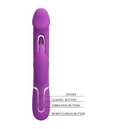 PRETTY LOVE KAMPAS VIBRADOR RABBIT MULTIFUNCION 3 EN 1 MORADO