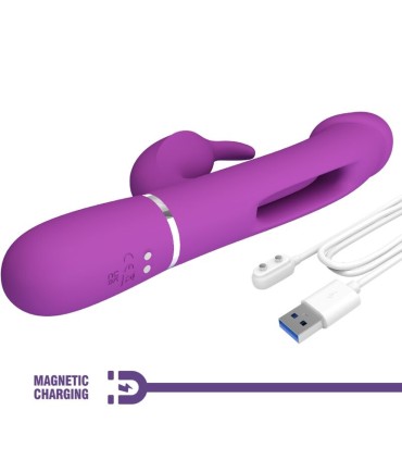 PRETTY LOVE KAMPAS VIBRADOR RABBIT MULTIFUNCION 3 EN 1 MORADO