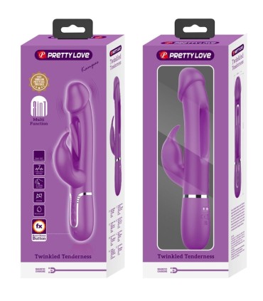 PRETTY LOVE KAMPAS VIBRADOR RABBIT MULTIFUNCION 3 EN 1 MORADO