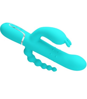 PRETTY LOVE CAMMY TRIPLE VIBRADOR RABBIT MULTIFUNCION 4 EN 1 AZUL