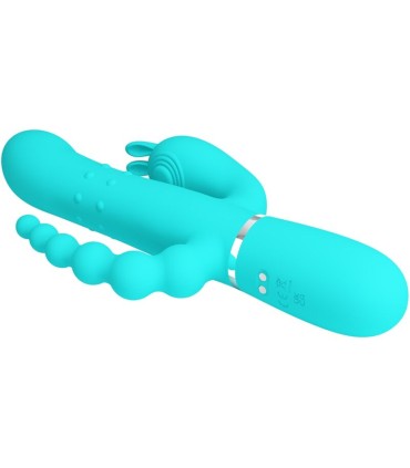 PRETTY LOVE CAMMY TRIPLE VIBRADOR RABBIT MULTIFUNCION 4 EN 1 AZUL