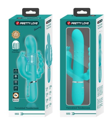 PRETTY LOVE CAMMY TRIPLE VIBRADOR RABBIT MULTIFUNCION 4 EN 1 AZUL