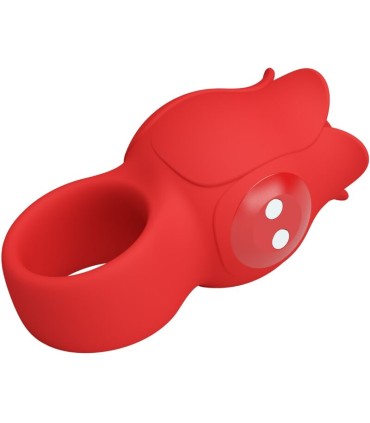 PRETTY LOVE JAE VIBRADOR DE DEDO FORMA DE ROSA 10 VIBRACIONES ROJO