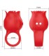 PRETTY LOVE JAE VIBRADOR DE DEDO FORMA DE ROSA 10 VIBRACIONES ROJO