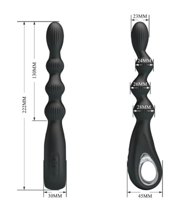 PRETTY LOVE FEDERER VIBRADOR ANAL 12 VIBRACIONES NEGRO