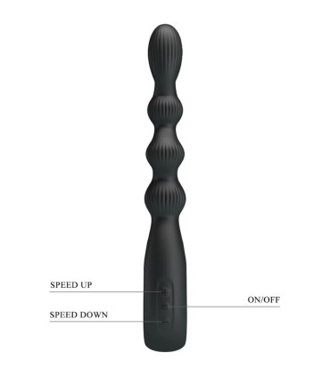 PRETTY LOVE FEDERER VIBRADOR ANAL 12 VIBRACIONES NEGRO