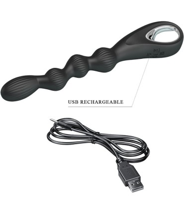 PRETTY LOVE FEDERER VIBRADOR ANAL 12 VIBRACIONES NEGRO