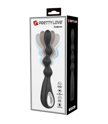 PRETTY LOVE FEDERER VIBRADOR ANAL 12 VIBRACIONES NEGRO