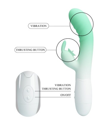 PRETTY LOVE CERBERUS VIBRADOR RABBIT 3O VIBRACIONES VERDE