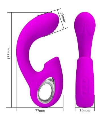 PRETTY LOVE SIBEL VIBRADOR PUNTO G ESTIMULADOR CLITORIS 10 VIBRACIONES MORADO