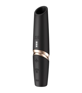SATISFYER PERFECT KISS ESTIMULADOR CLITORIS POR ONDAS NEGRO DORADO