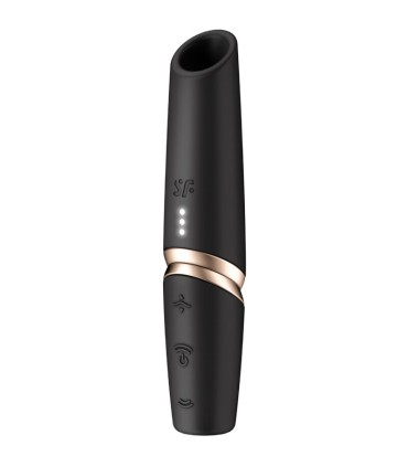 SATISFYER PERFECT KISS ESTIMULADOR CLITORIS POR ONDAS NEGRO DORADO