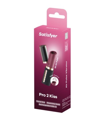 SATISFYER PRO 2 KISS ESTIMULADOR CLITORIS POR ONDAS GRANATE NEGRO