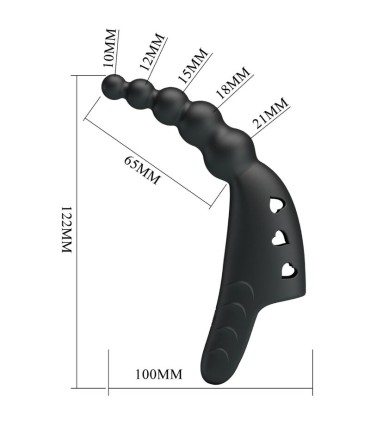 PRETTY LOVE JORDIN VIBRADOR DE DEDO 10 VIBRACIONES NEGRO