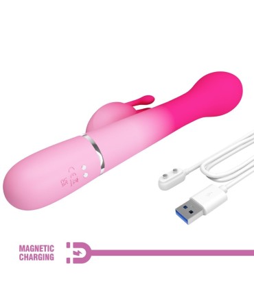 PRETTY LOVE DEJON VIBRADOR RABBIT 3 EN 1 MULTIFUNCION ROSA