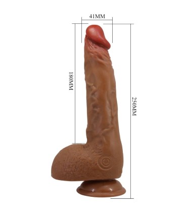 BAILE BEAUTIFUL WILKS VIBRADOR REALISTICO DE 5 CONFIGURACIONES 25 CM MULATO