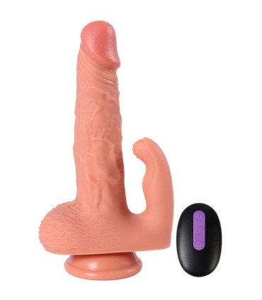 SHEQU HAYDEN DILDO Y ESTIMULADOR DE CLITORIS CON VIBRACION Y CONTROL REMOTO 16 CM