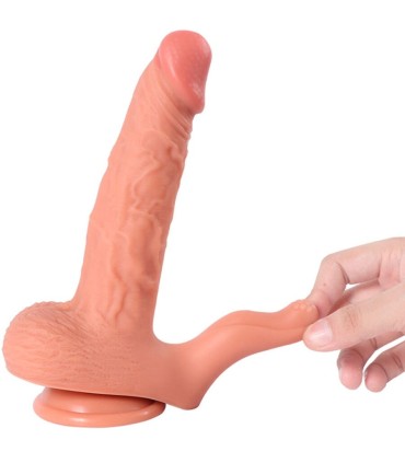 SHEQU HAYDEN DILDO Y ESTIMULADOR DE CLITORIS CON VIBRACION Y CONTROL REMOTO 16 CM