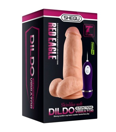 SHEQU RED EAGLE DILDO VIBRADOR CON CONTROL REMOTO 17 CM