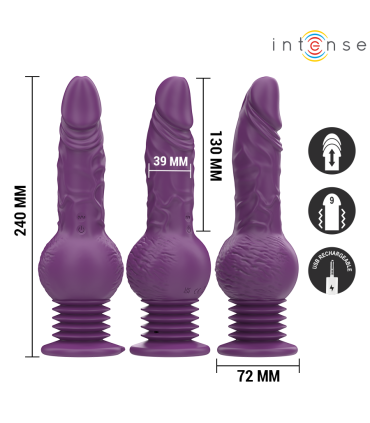 INTENSE TATUM VIBRADOR MULTIFUNCION CON VIBRACION UP AND DOWN 24 CM MORADO