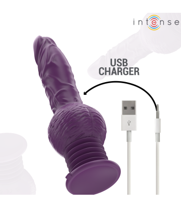 INTENSE TATUM VIBRADOR MULTIFUNCION CON VIBRACION UP AND DOWN 24 CM MORADO