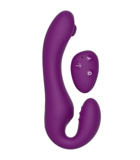 XOCOON STRAPLESS STRAP ON VIBRADOR 2 EN 1 CON CONTROL REMOTO MORADO