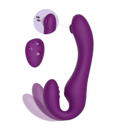 XOCOON STRAPLESS STRAP ON VIBRADOR 2 EN 1 CON CONTROL REMOTO MORADO