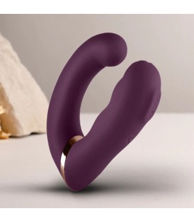 ROCKS OFF GEMINI VIBRADOR DUAL PUNTO G Y ESTIMULADOR CLITORIS MORADO