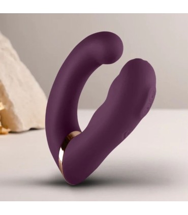 ROCKS OFF GEMINI VIBRADOR DUAL PUNTO G Y ESTIMULADOR CLITORIS MORADO