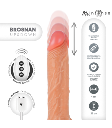 MR INTENSE BROSNAN REALISTICO MULTIFUNCION CON VIBRACION UP AND DOWN CONTROL REMOTO 22 CM O 4 CM