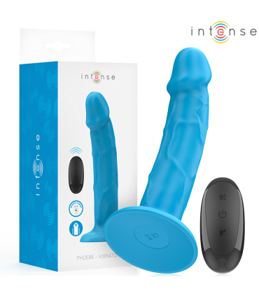 INTENSE PHOEBE VIBRADOR REALISTICO 10 VIBRACIONES AZUL CONTROL REMOTO