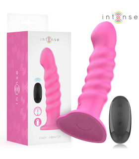 INTENSE CINDY VIBRADOR TALLA L DISENO EN ESPIRAL 10 VIBRACIONES ROSA CONTROL REMOTO