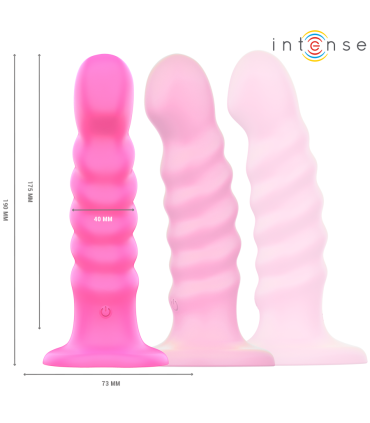 INTENSE CINDY VIBRADOR TALLA L DISENO EN ESPIRAL 10 VIBRACIONES ROSA CONTROL REMOTO