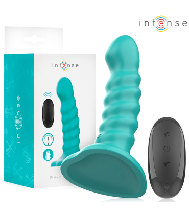 INTENSE BUFFY VIBRADOR TALLA S DISENO EN ESPIRAL 10 VIBRACIONES AZUL CONTROL REMOTO