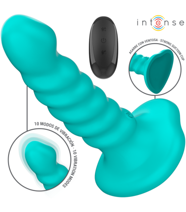 INTENSE BUFFY VIBRADOR TALLA S DISENO EN ESPIRAL 10 VIBRACIONES AZUL CONTROL REMOTO