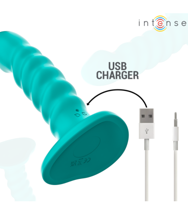 INTENSE BUFFY VIBRADOR TALLA S DISENO EN ESPIRAL 10 VIBRACIONES AZUL CONTROL REMOTO